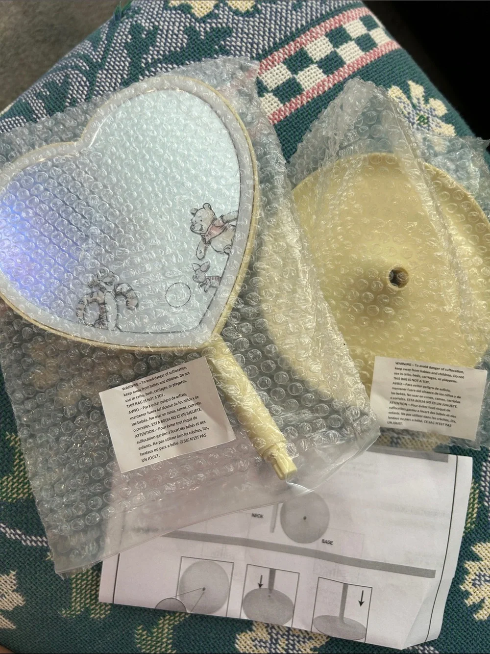 Winnie the Pooh Yellow Heart LED Vanity Mirror